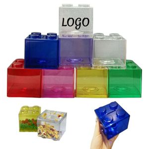 Boîte de rangement transparente promotionnelle pour enfants, style dessin animé, grande capacité, blocs de construction empilables, écologiques, avec logo personnalisé - Product Image 1