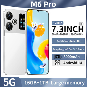 Hot-Bán M6 Pro Điện Thoại Thông Minh Màn Hình Lớn 3D Radian 9H Android 16 + 1T Nhà Máy Tùy Chỉnh Chống-Tĩnh New Cross-Biên Giới Điện Thoại - Product Image 2