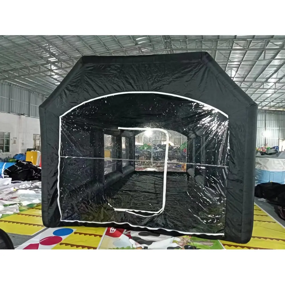 Tente gonflable portative extérieure de voiture de cabine de jet de 8*4*3m peignant la tente noire de voiture à vendre