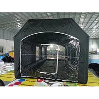 Cabine de pulvérisation gonflable portable d'extérieur 8*4*3m, tente de peinture automobile noire pour la vente
