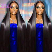 Wig Rambut Asli HD Lace Front 13x4 Lurus, Ukuran 12--40 Inch, Kepadatan 250%, Tanpa Lem, Pre Plucked, Grosir dari Pabrik untuk Wanita Kulit Hitam