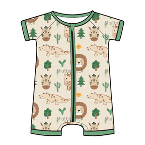 <span class=keywords><strong>Pyjama</strong></span> court à manches courtes pour bébé avec motif singe et banane, collection printemps, motif animalier, vente flash - Product Image 2