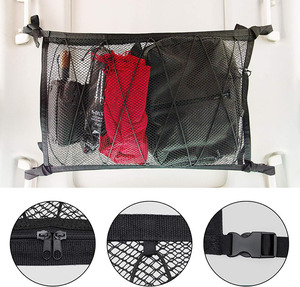 Filet de rangement pour plafond de voiture, double couche, en maille, avec fermeture éclair, universel pour SUV, fourgonnette, voyage sur route, camping - Product Image 2