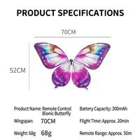 Dispositif de vol papillon bionique en fibre de carbone et nylon, nouvelles ailes battantes faites à la main, télécommande à détection de gravité