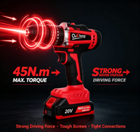 Perceuse-visseuse sans fil 20V DC, couple de 45N, double vitesse 400-1400 tr/min, batterie Li-Ion 5C 1500mAh, perceuse manuelle électrique pour bricolage domestique
