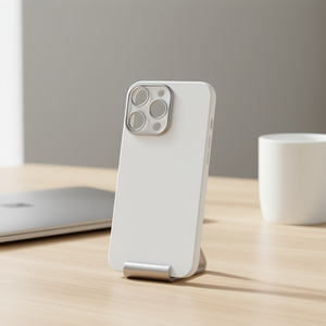Carcasa Trasera con Soporte Metálico y Lente para iPhone 15 Pro Blanco - Product Image 3