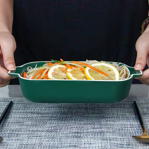 <span class=keywords><strong>Plat</strong></span> de cuisson rectangulaire en céramique de qualité supérieure et plateau allant au four pour les casseroles <span class=keywords><strong>à</strong></span> gratin de lasagne et la cuisson polyvalente - Product Image 5