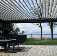 Pergola bioclimatique motorisée en aluminium de qualité supérieure, anti-rouille, à lames orientables, résistante aux intempéries et aux UV, sur mesure pour balcon, avec télécommande
