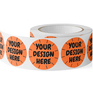 Logotipo personalizado de fábrica Etiqueta adhesiva Impresión de etiquetas Rollo impermeable Papel sintético Adhesivo Logotipo redondo Etiqueta - Product Image 1