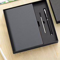 Ensemble cadeau d'entreprise personnalisé avec logo, carnet en cuir PU blanc et stylo noir, ensemble de papeterie
