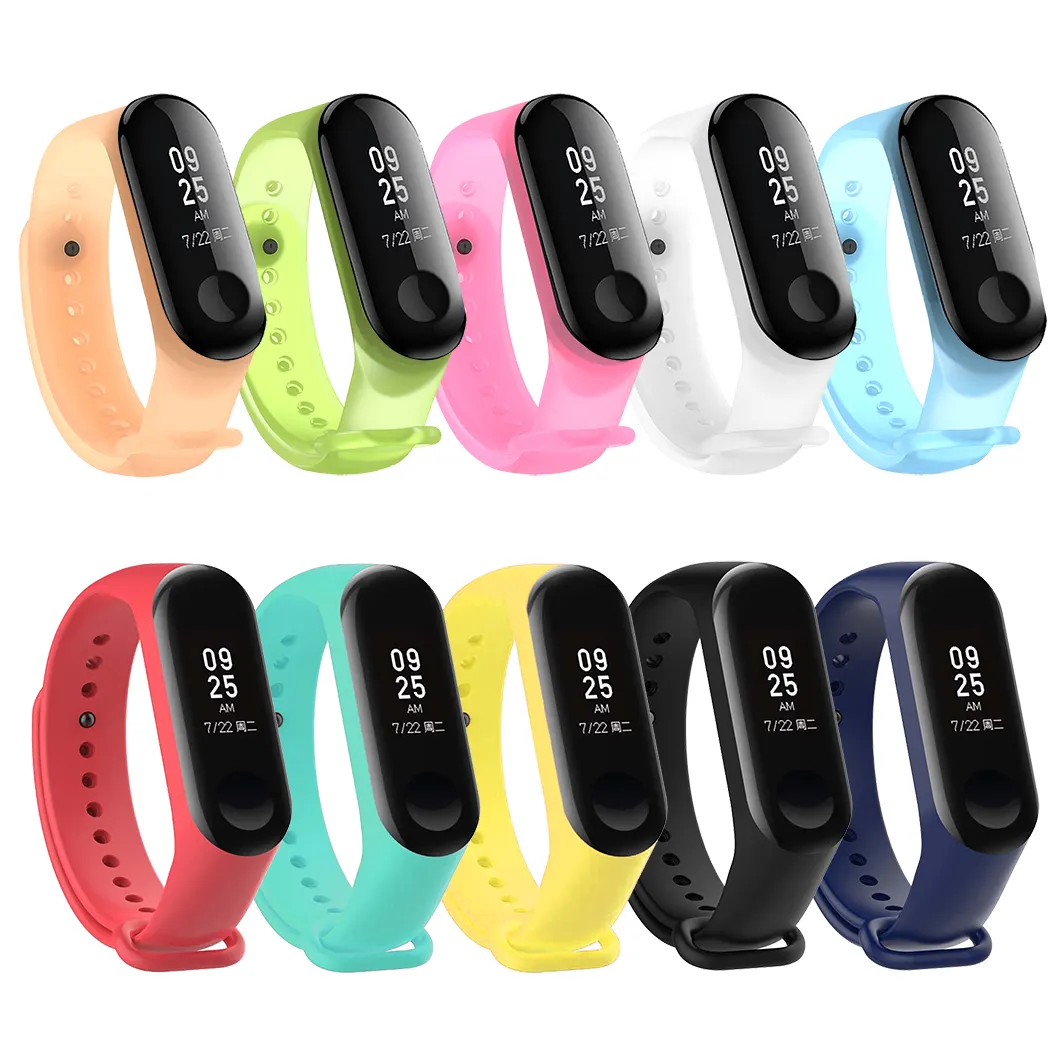 Soft Silicone Replacement Bracelets Smart Watch Strap For Xiaomi Mi Band 4 3 Mi Smart Band 5 6 7