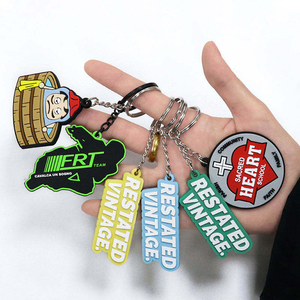 Custom Soft PVC Rubber Keychain 3D Embossed Logo Promotional Souvenir Key <b>Ring</b> with Metal Chain - Product Image 5