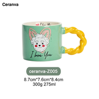 Moderne Schattige Meisjes Valentijnsdag Cadeau Kleine Porseleinen Keramische Mok Met Aangepaste Hond Ontwerp Milieuvriendelijk Voedsel Veilig Voor Koffie/Thee