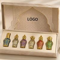 Flacon de parfum bombé de 10 ml, doré, avec motif clé grecque filigranée, applicateur à bille, applicateur à immersion, pulvérisateur, flacon rechargeable, fiole à parfum, huile d'attar