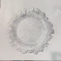 Fournitures de restauration Assiettes en mélamine transparentes Perle Reef Ripped Wavy Gold Silver Silber Rim Charger Plate Round tray