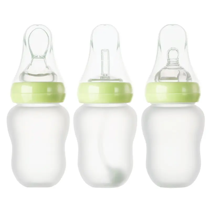 Botella de silicona de grado alimenticio 3 en 1, para bebé recién nacido, respetuosa con el medio ambiente