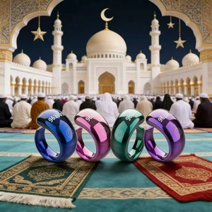 Cadeau du Ramadan pour musulmans : 5 rappels de prière, compteur de tasbih numérique, compteur de tasbih intelligent, bague électronique de zikr - Product Image 2