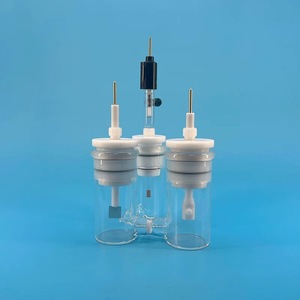 Cellule électrolytique de type H à trois compartiments avec noyau en verre fritté pour usage en laboratoire - Product Image 1