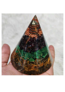 Mirani Agate Wealth Attraction <b>Pyramid</b> Gemstone with Citrine Tiger Eye & Pyrite-Environmentally Friendly Home Decor & Gift - Product Image 5
