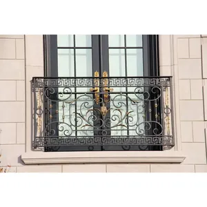 Modernes schmiede eisernes Balkon geländer Metall treppen handläufe Dekorativer Baluster aus verzinktem Eisen rohr