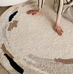 Alfombra Redonda Sarpes <span class=keywords><strong>Lava</strong></span> Roll, Estilo Crema, Suave al Tacto, Ideal para Gatos, para Dormitorio, Sala de Estar, Área de Sillas - Product Image 2