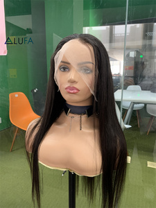 Dx590 cao cấp Brazil tóc con người đầy đủ ren tóc giả ren phía trước Tóc Giả 12A chất lượng 26 inch nguyên tóc đen với Pre ngắt dòng tóc - Product Image 2