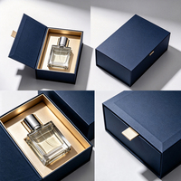 Boîte cadeau de luxe magnétique en forme de livre, gaufrée, avec ruban en satin et insert en velours, logo personnalisé quadricolore, vide, rigide, pour parfum
