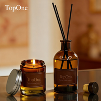 Kit de Diffuseur et Bougie en Cire de Soja pour Aromathérapie, Vente en Gros, 200ml Diffuseur, 200g Bougie, Idéal Saint-Valentin, Noël, Hôtels et Boutiques