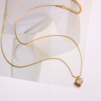 Collier pendentif cœur en acier inoxydable romantique avec zircon et cristal, couleur or et argent, pour femmes et jeunes filles, idéal pour le quotidien