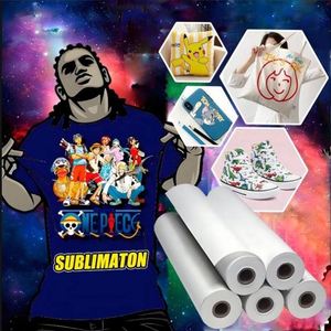 Rouleau de papier transfert blanc de haute qualité, séchage rapide, pour sublimation à chaud sur vêtements et t-shirts - Product Image 1