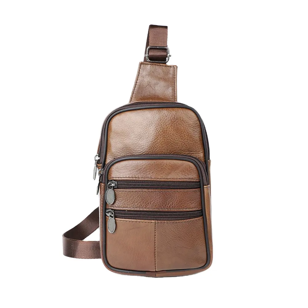 Bolsa de ombro crossbody masculina multifuncional vintage de couro genuíno estilo moda masculina de alta qualidade