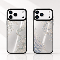 Coque de téléphone personnalisée antichoc avec surface miroir, design de luxe, étui de téléphone personnalisé, ensemble cadeau tendance avec sangle de maintien pour téléphone