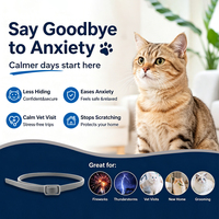 Collier apaisant pour chiens de luxe, 100% naturel, à base d'huiles essentielles, pour une action rapide et apaisante, en caoutchouc, réduit l'anxiété, vente en gros
