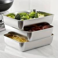 Boîte à légumes en acier inoxydable micro-ondable et portable pour réfrigérateur Hot Pot Boîte de pique-nique de cuisson en plein air avec couvercle