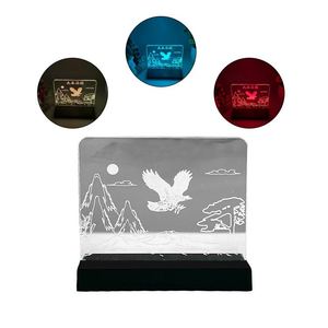 Lampe de chevet en acrylique compacte personnalisée avec impression laser moderne, lumière colorée pour la nuit de Noël 2026, idéale pour la chambre des enfants - Product Image 1
