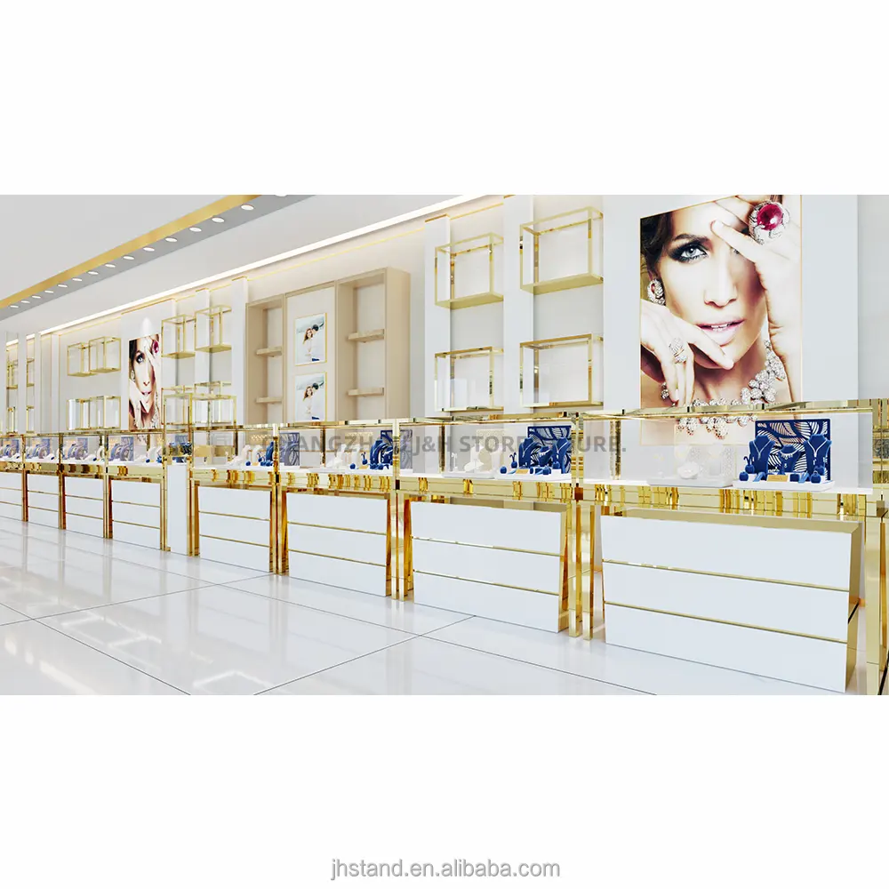Moda di alta qualità design del bancone di gioielleria immagini per gioielli in oro negozio di interior design showroom espositore