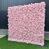 Neuer Stil Realistische Seiden-Kunstblumen-Hintergrundwand 8ft Hochzeits-Fotopunkt für Hotels & Events 5D Blumenwand
