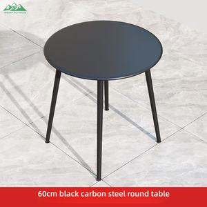 Tavolo Quadrato da Esterno Wayon in Metallo <span class=keywords><strong>Nero</strong></span> con Base a Croce a Quattro Gambe per Giardino, Patio, Caffè e Ristorante - Product Image 3