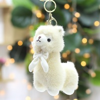 Porte-clés en peluche d'alpaga créatif, adorable et coloré, jouet en peluche d'alpaga, porte-clés en peluche d'alpaga avec nœud papillon