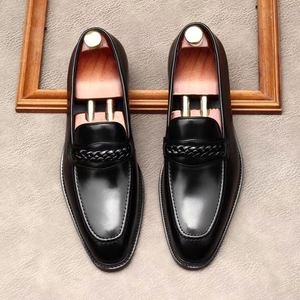 Chaussures habillées de luxe pour hommes, de haute qualité, faites à la main en cuir véritable, grandes tailles, rehaussantes, imperméables et respirantes - Product Image 1