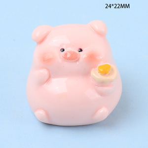 Cabujones de Resina con Diseño de Cerdo Gordo Rosa Pintado a Mano en 3D, Estilo <span class=keywords><strong>Kawaii</strong></span>, Duraderos, de Gran Venta, con Temática Animal, Accesorios de Recuerdo de Elfo - Product Image 4