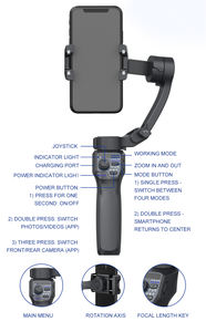 2025 nouveauté F11 Lite stabilisateur de cardan de téléphone 3 pour axe mouvement lent en direct VLOG tir beauté AI suivi du visage <span class=keywords><strong>Selfie</strong></span> Stick - Product Image 6