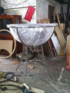 Modern Polished Metal Display <b>Stand</b> With Acrylic Sphere For Art Decoration Freestanding Vertical Tiered <b>Shelf</b> - Product Image 4