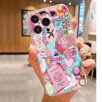 Funda Protectora para Teléfono Móvil de TPU Suave Transparente con Estampado de Mapa de Viajes, Coche y Avión para iPhone 11 12 13 14 15 16 17 Pro Max Air