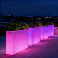 Jardinière écologique IP54 étanche avec télécommande, pot à fleurs LED à changement de couleur, matériau PE, jardinière intelligente, décoration de jardin d'intérieur