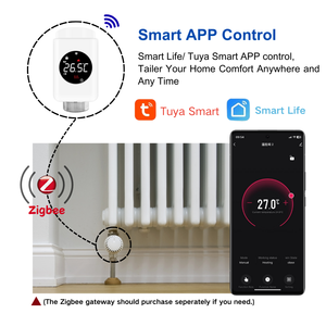 Vanne de <span class=keywords><strong>radiateur</strong></span> de thermostat de pièce numérique de nouveau Design pour le système de chauffage de valve domestique avec le thermostat TRV de connexion de Wifi Zigbee - Product Image 1