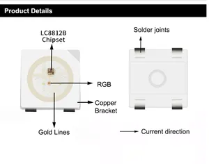 Sk6812 Dc5v 5050 Ws2812b Full Led Chip Sk6812 Rgb Pixel Led Smd Lc8812b Smart Led