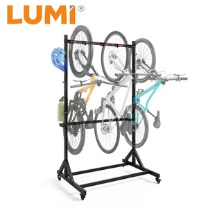 Portabicicletas vertical independiente móvil para 5 bicicletas, suelo de <span class=keywords><strong>garaje</strong></span> para soporte de almacenamiento, soporte de bicicleta Vertical, soportes de bicicleta verticales, 2 unidades - Product Image 1