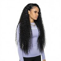 Peluca de Cabello Humano Virgen Remy 100% de 30 Pulgadas de Largo, 12A, con Cierre de Encaje Frontal, Ondas Profundas 13x4 HD para Mujeres Negras