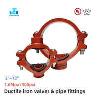Raccords de tuyauterie en fonte ductile FM UL pour la lutte contre l'incendie : Coude rainuré, T égal rainuré, Réducteur rainuré, T mécanique, Croix